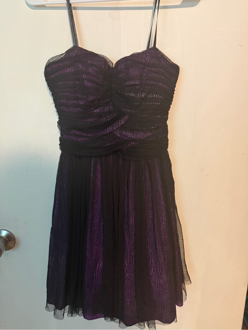 dELiA*s Black and Purple Strapless Chiffon Party Dress